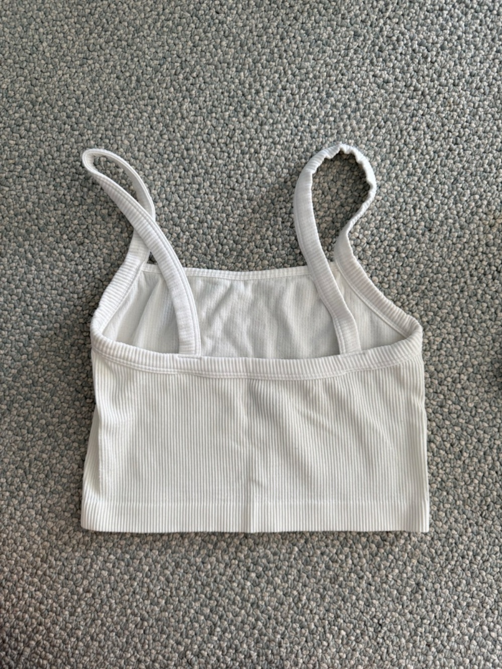 White Colsie Ribbed Cropped Tank Top - Picture 2 of 3